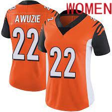Women Cincinnati Bengals 22 Chidobe Awuzie Orange Nike Limited Player NFL Jersey